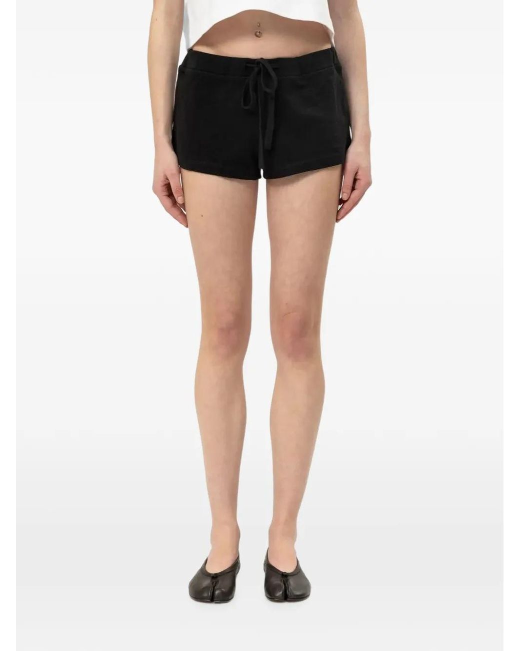 Entire studios Black Drawstring Mini Shorts