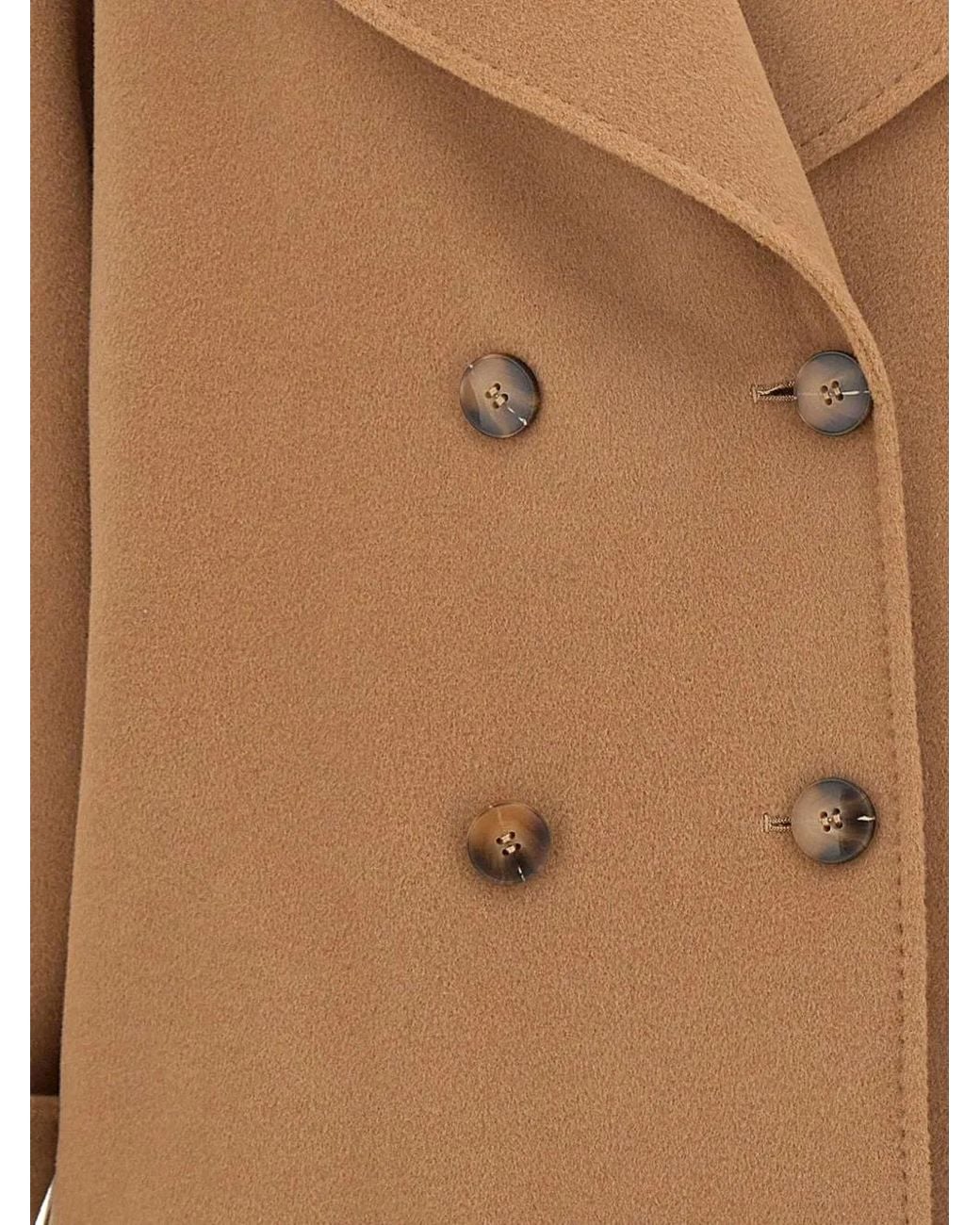 Marella Brown Deserto Double-Breasted Felted Coat
