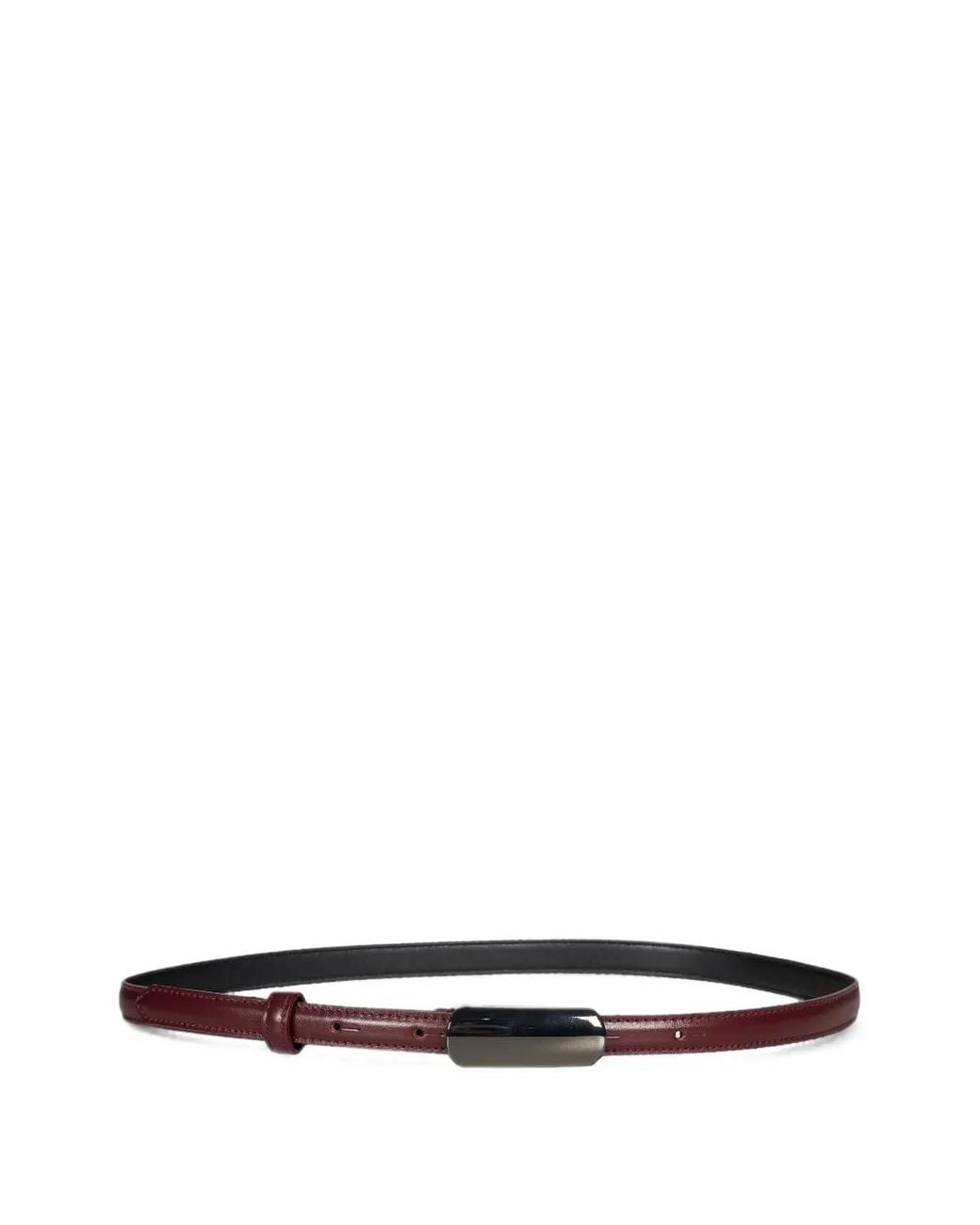 Antonelli White Aldehyde Leather Buckle Belt