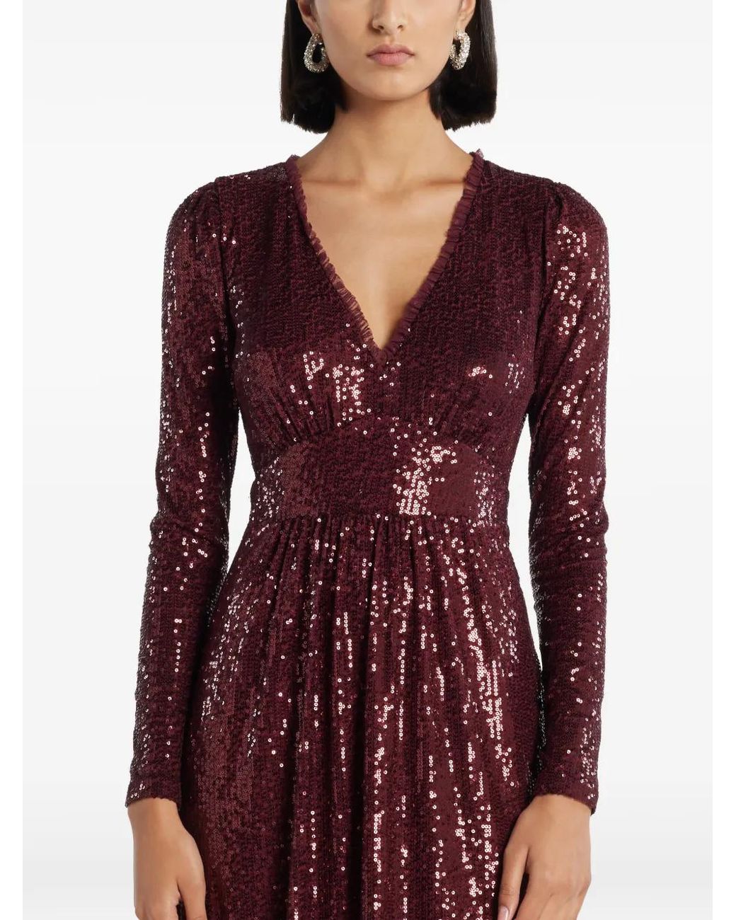 Needle & Thread Purple Chelsea Sequin V-Neck Midi Dress