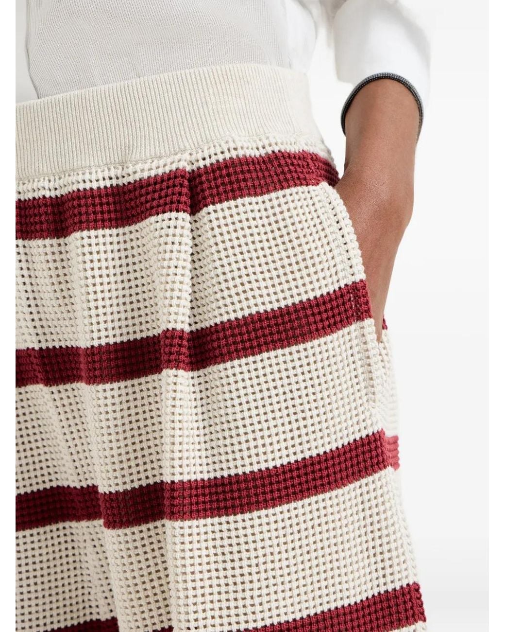 Brunello Cucinelli Blue Striped Bermuda Shorts
