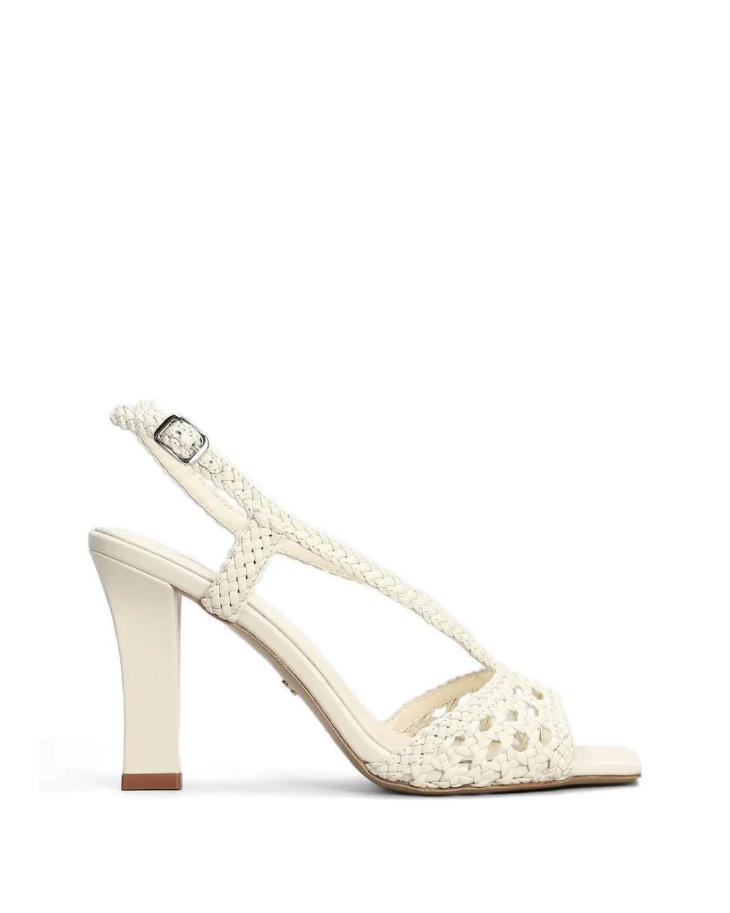 Lola Cruz White Tabata Braided Slingback Sandals
