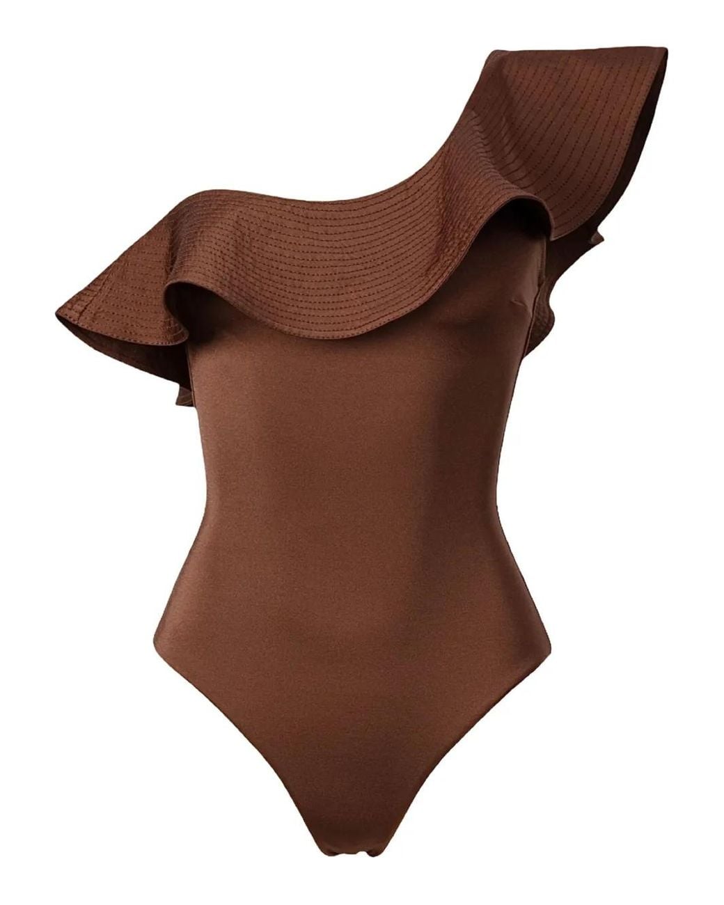 Costume Intero Con Ruches di SOFIA ERHAN in Brown