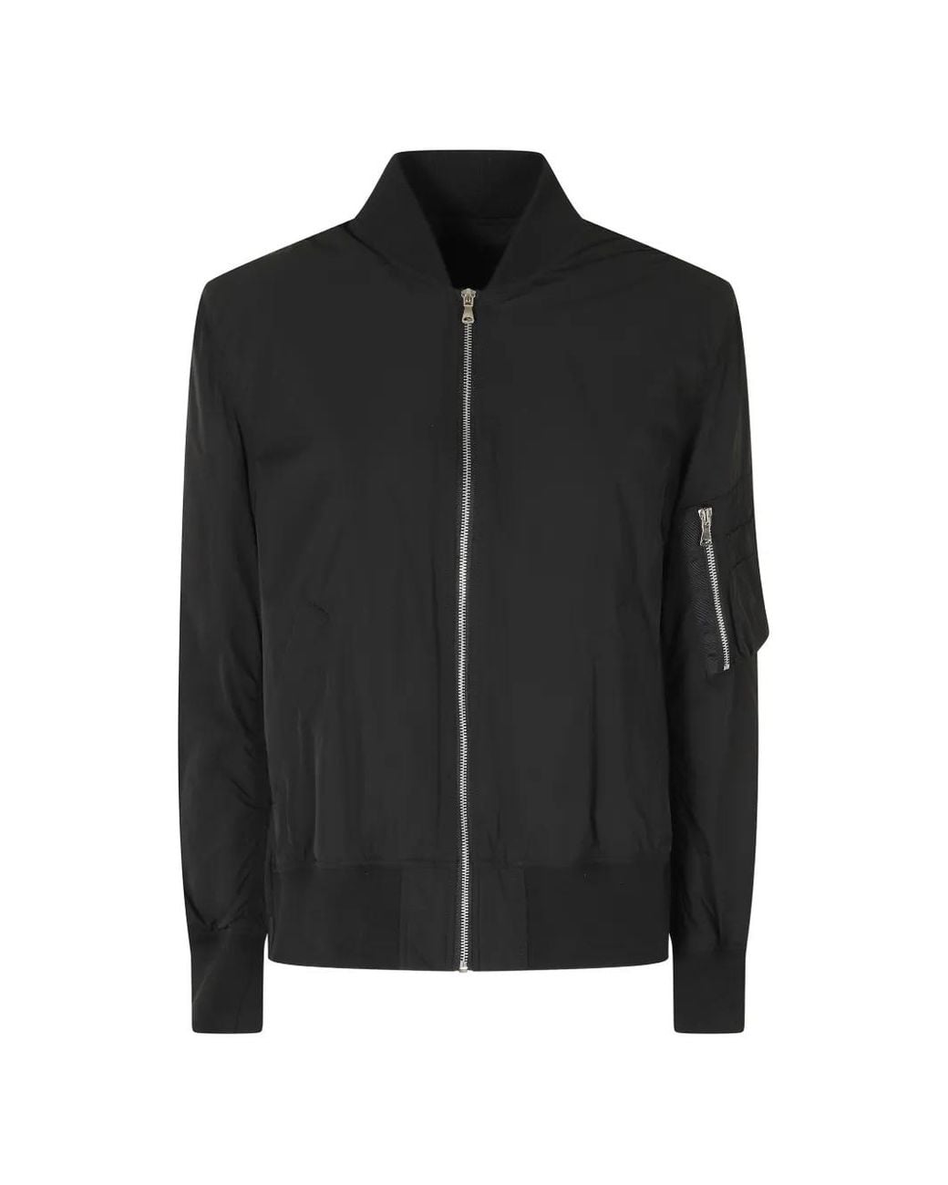 Semicouture Black Ada Zip-Up Pleated Bomber Jacket
