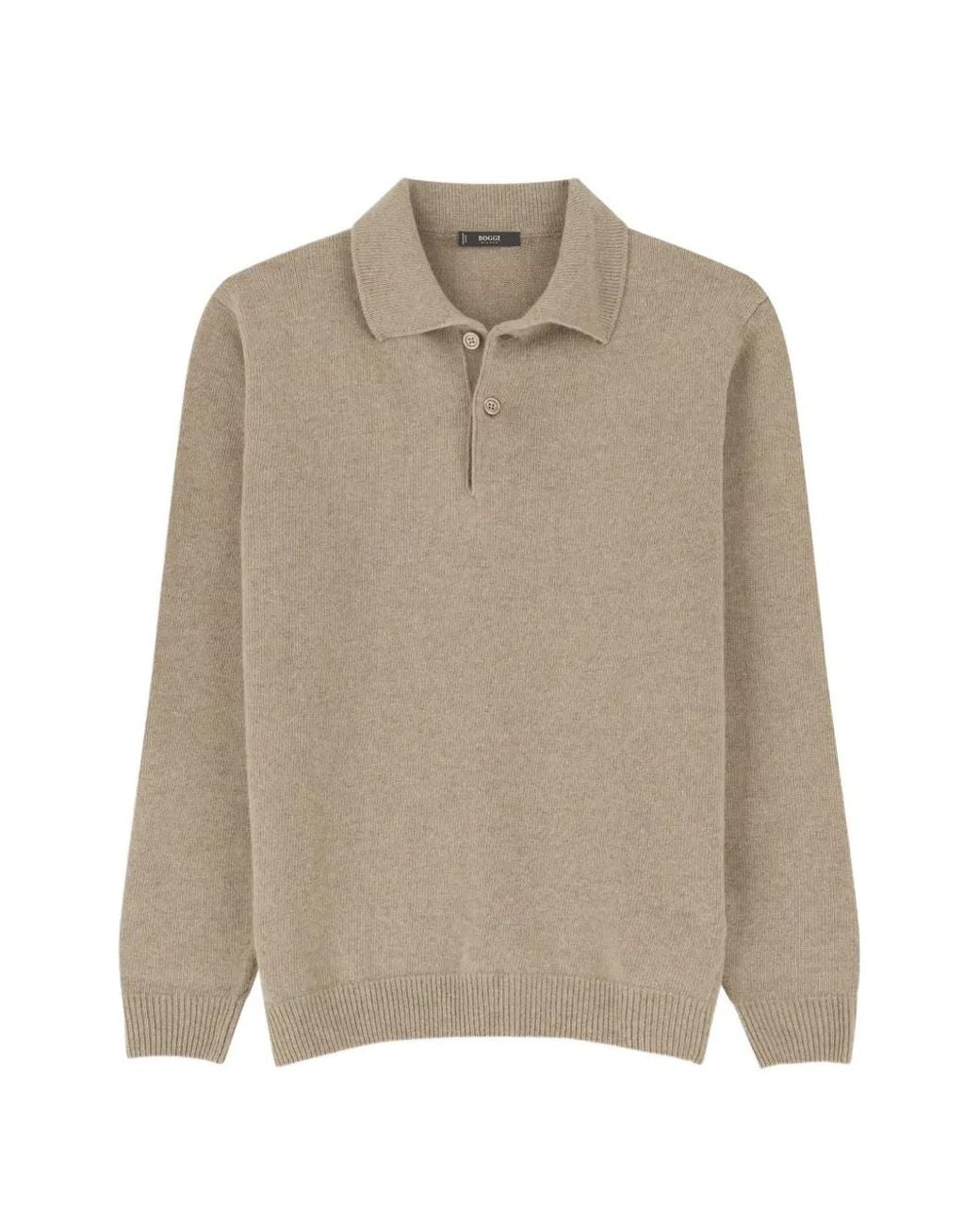 Boggi Natural Knitted Polo Shirt for men