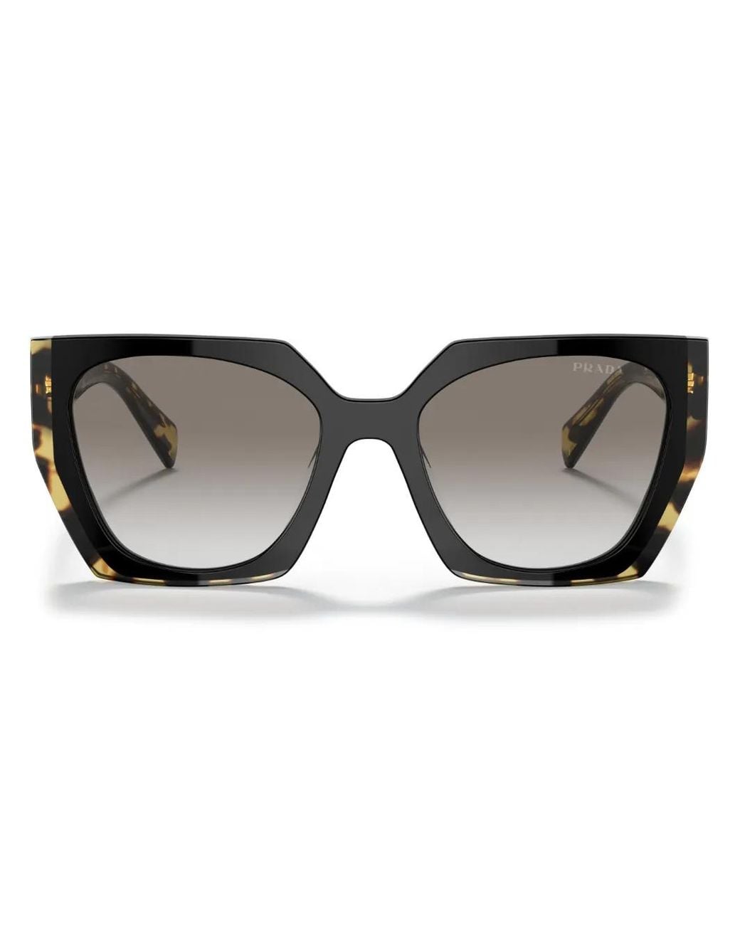 Prada Black Tortoiseshell-Effect Square Sunglasses