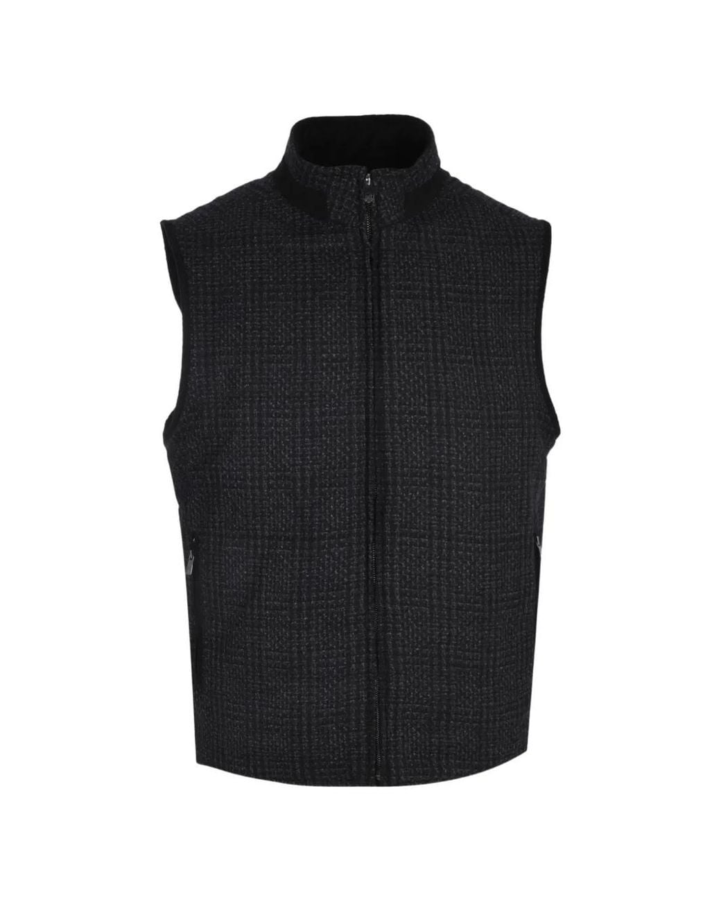 Corneliani Black Zip Outdoor Waistcoat for men