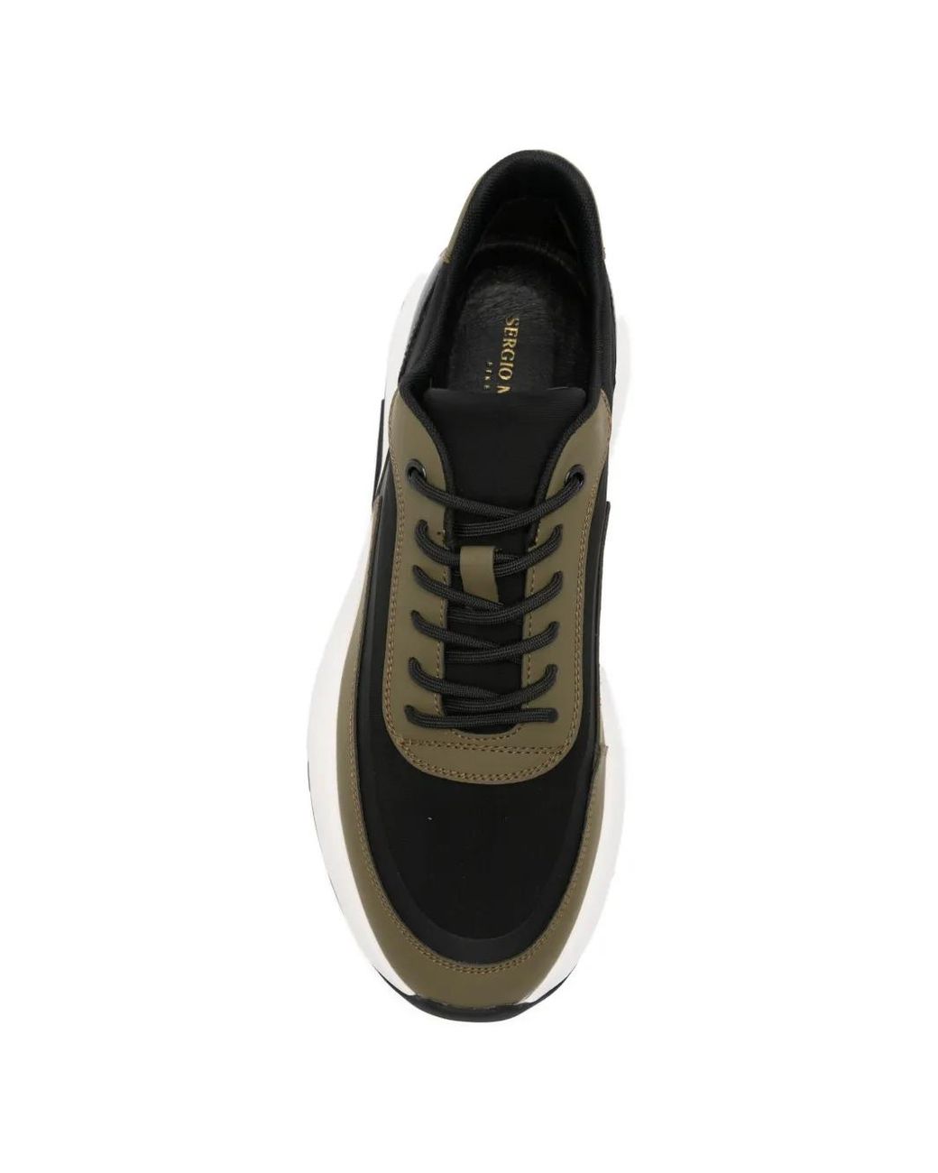 SERGIO MORETTI FIRENZE Green Panelled Lace-Up Sneakers for men