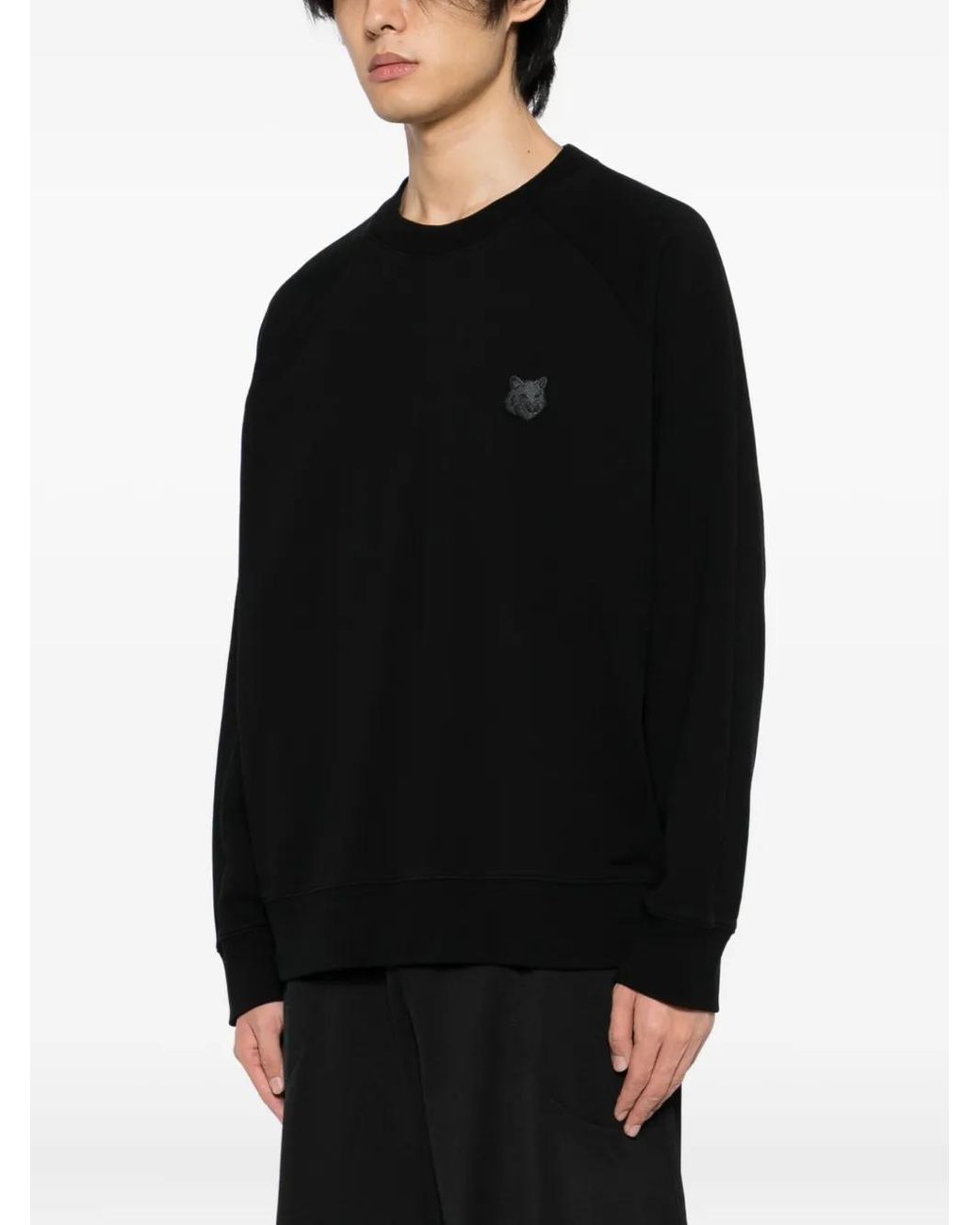 Maison Kitsuné Black Fox-Head Patch Sweatshirt for men