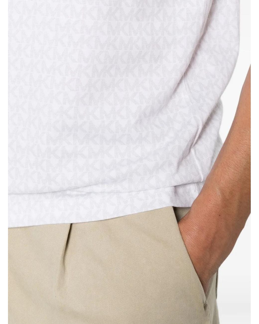 Michael Kors White Logo-Print Short-Sleeve T-Shirt for men