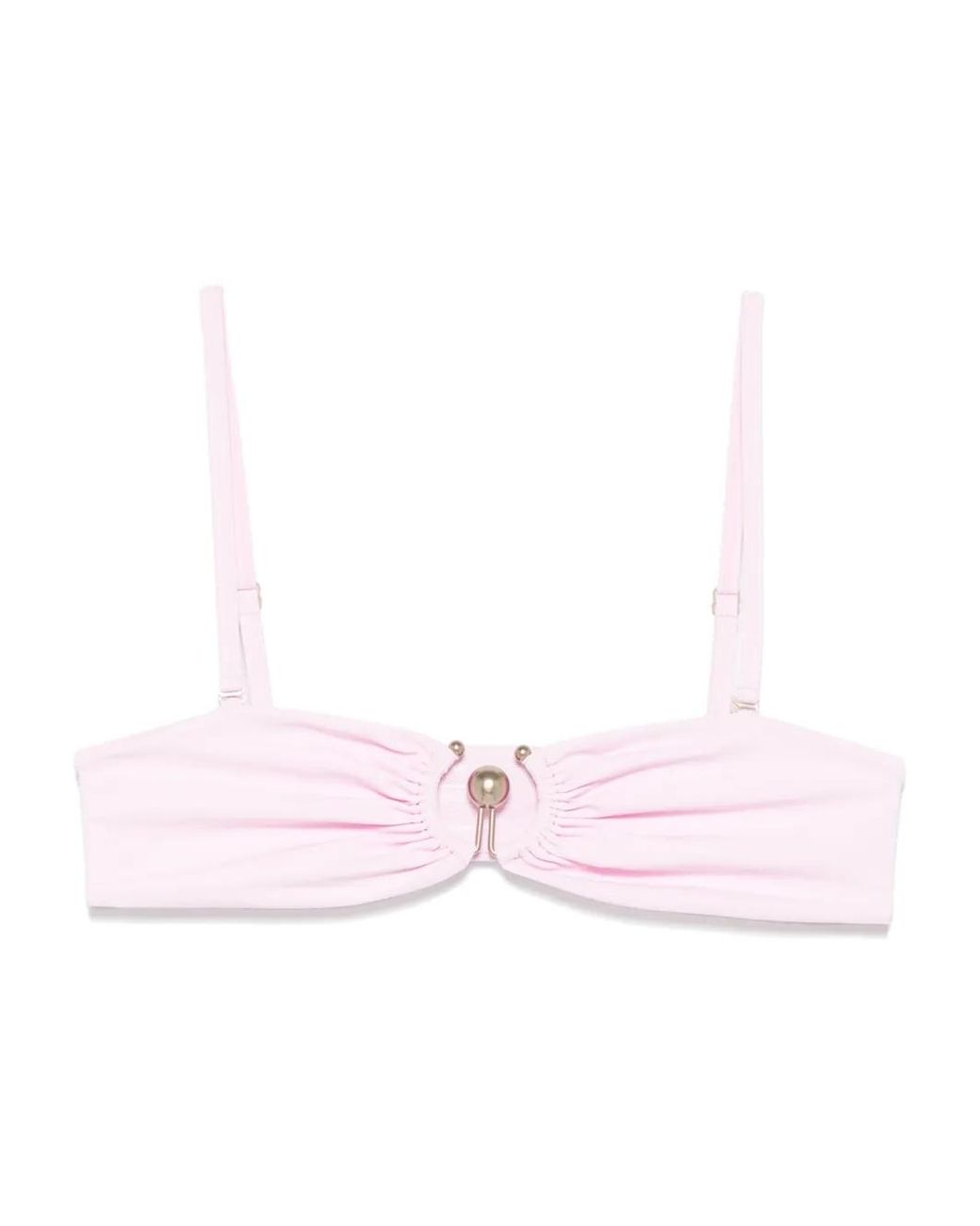 Christopher Esber Pink Ruched Prong Bikini Top