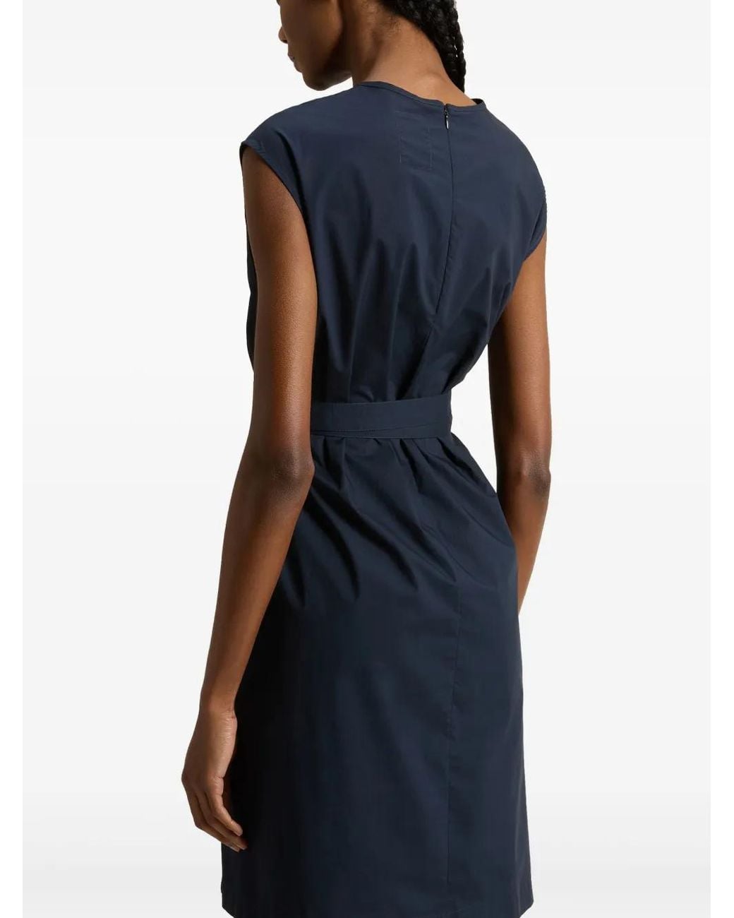 Woolrich Blue Cotton Belted Dress
