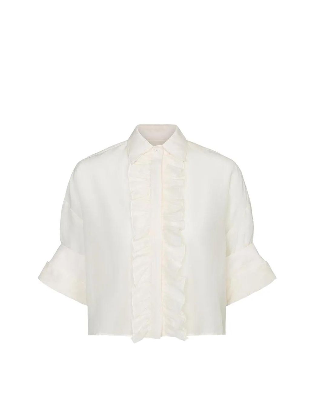 Twp White Ruffled Shirt