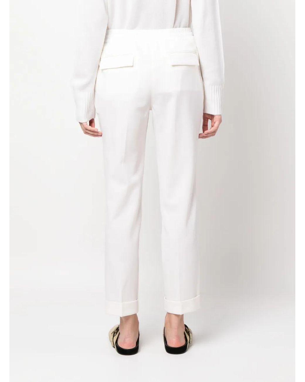 P.A.R.O.S.H. White P.A.R.O..H. Tapered Drawstring Trousers