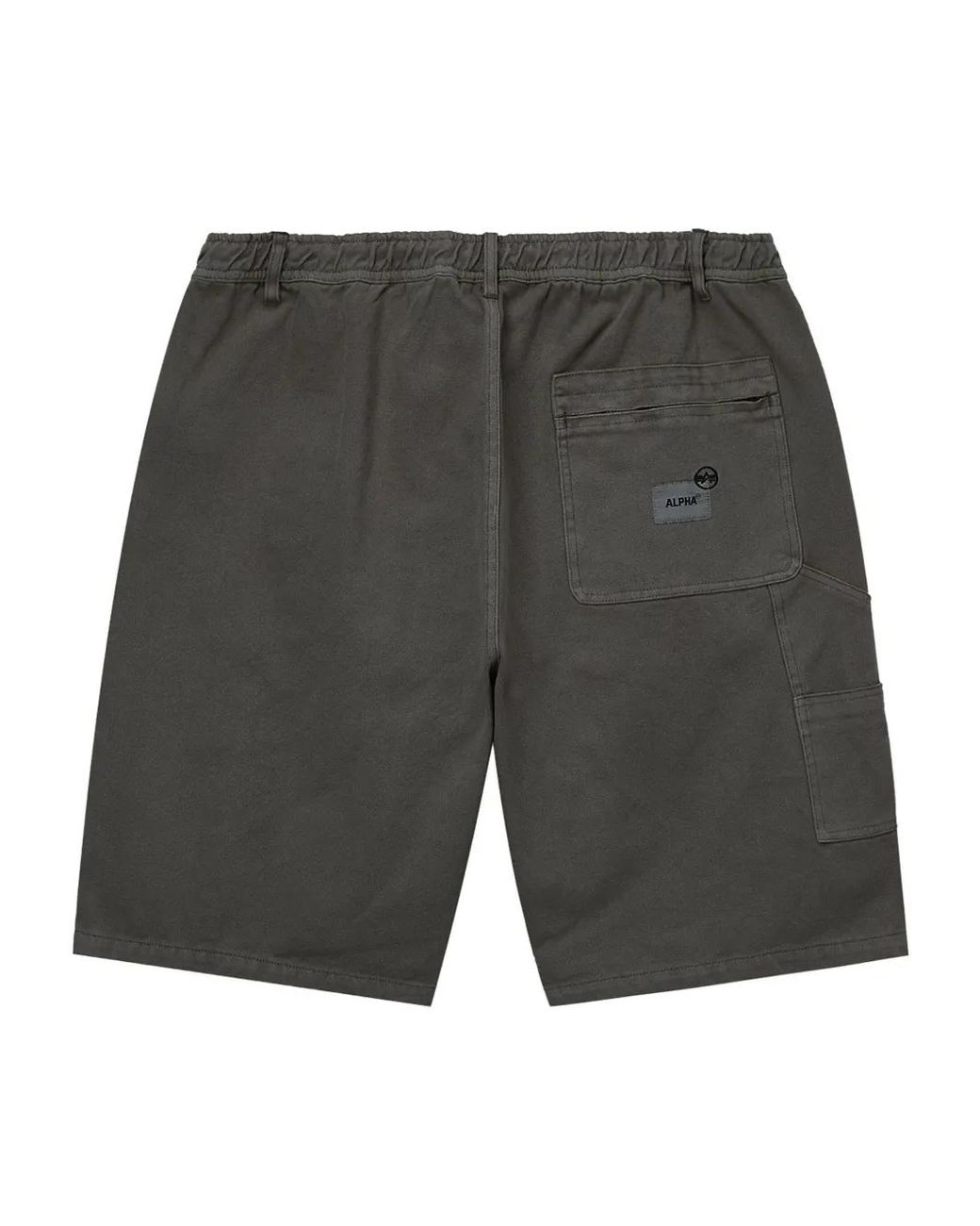 Alpha Industries Gray Patch-Pocket Utility Shorts for men