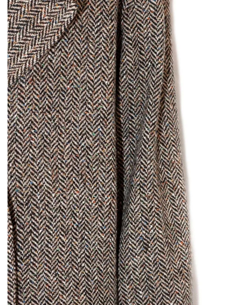 Momoní Brown Herringbone Double-Breasted Jacket