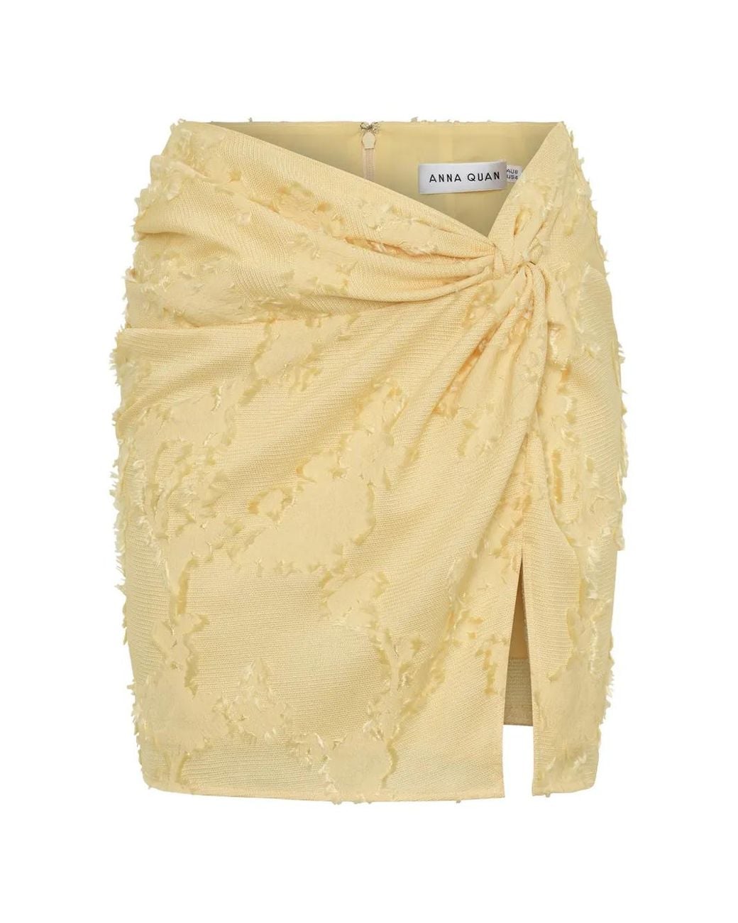 Anna Quan Yellow Andrea Twist-Detail Mini Skirt