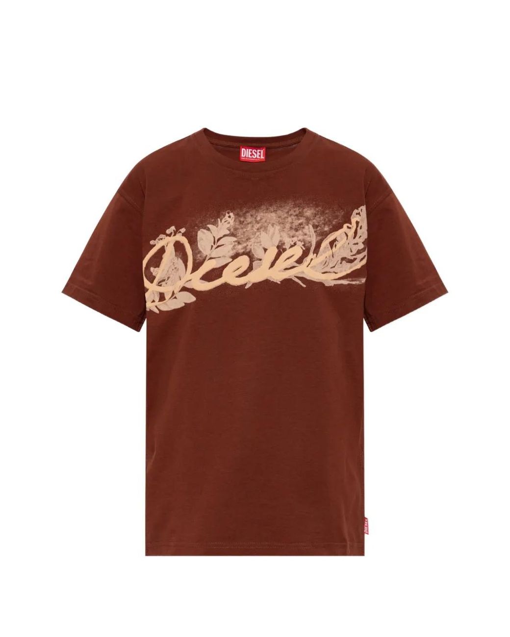 DIESEL Brown Logo-Print T-Shirt