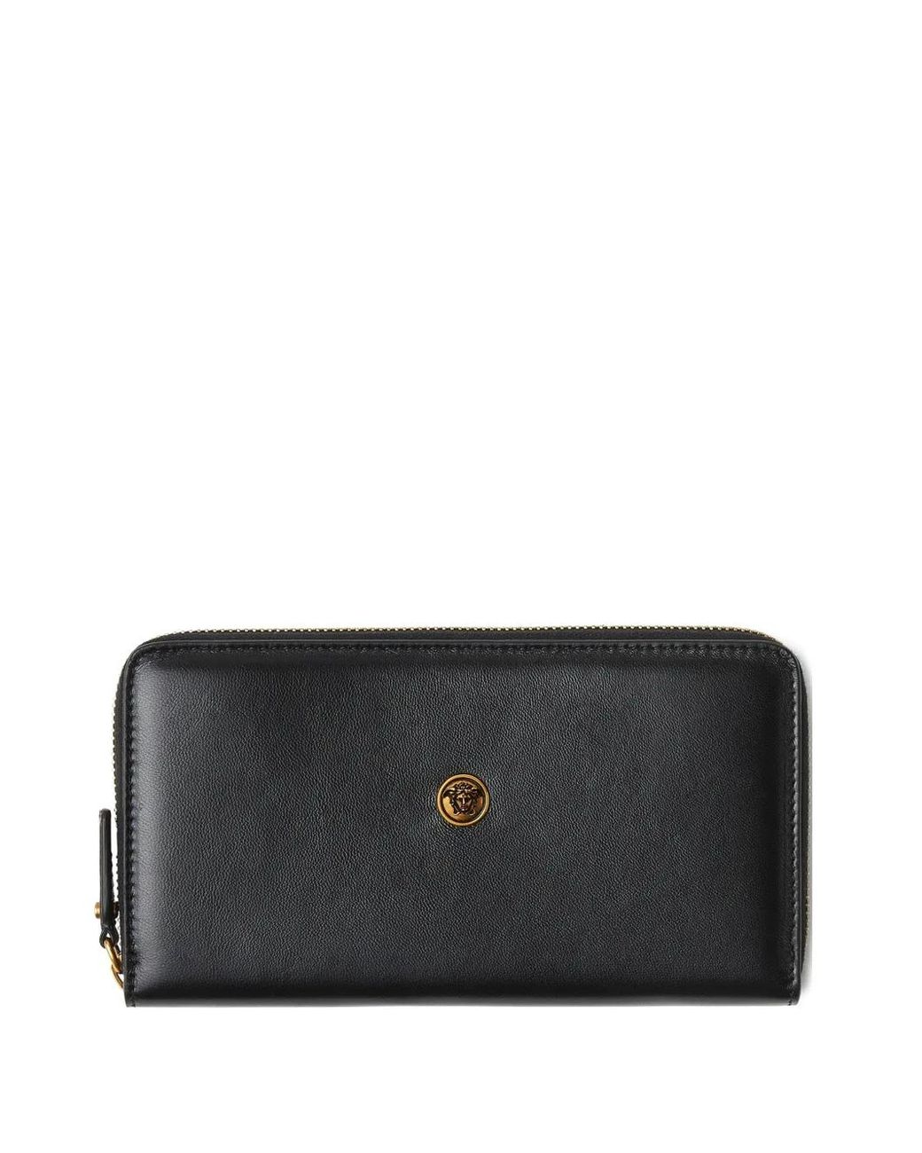 Versace Black Emblème Leather Wallet