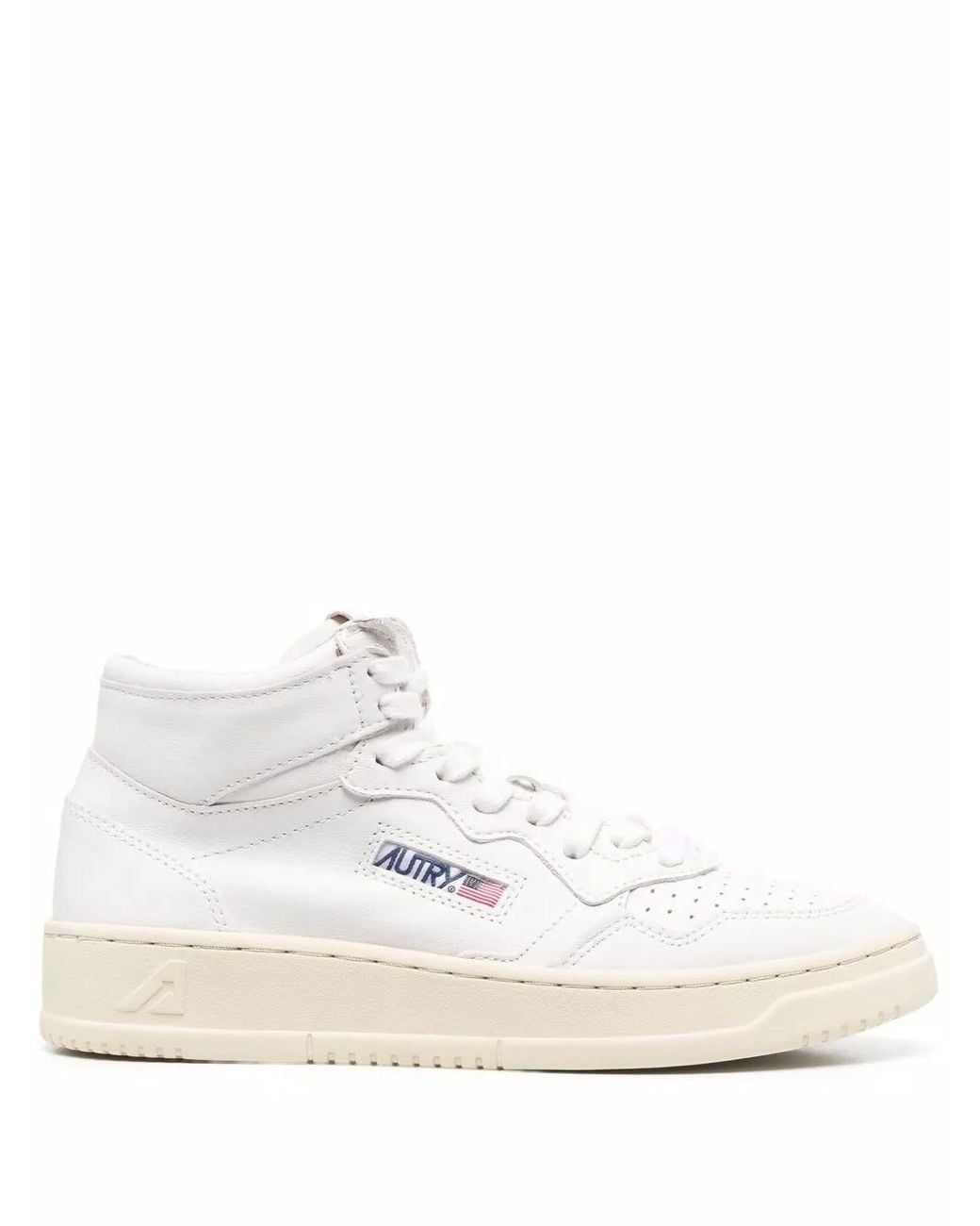Autry White Leather High-Top Sneakers