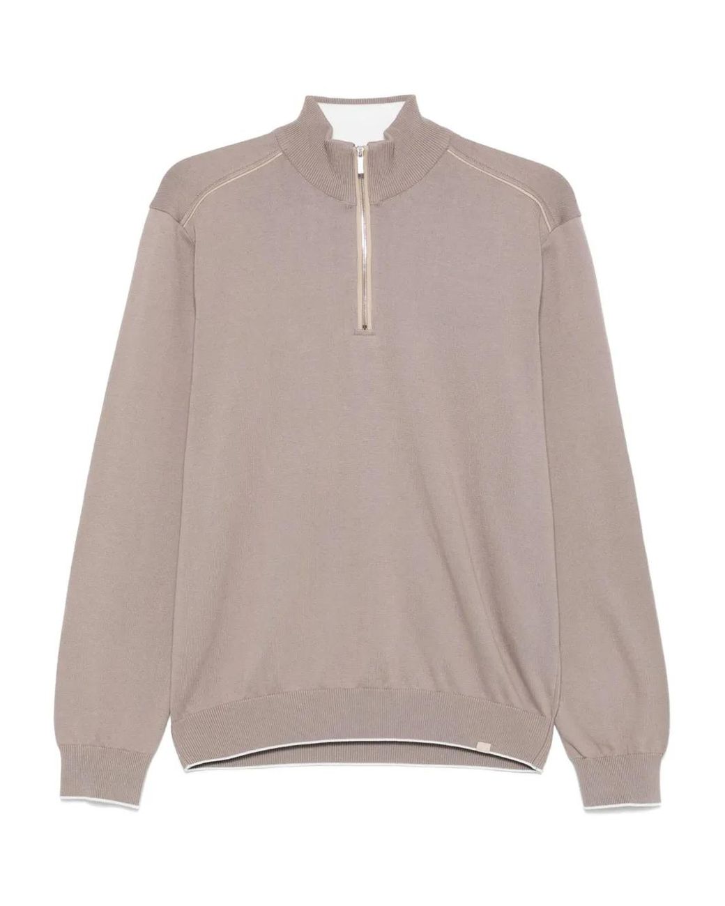Paul & Shark Brown Mini Logo-Tag Sweatshirt for men
