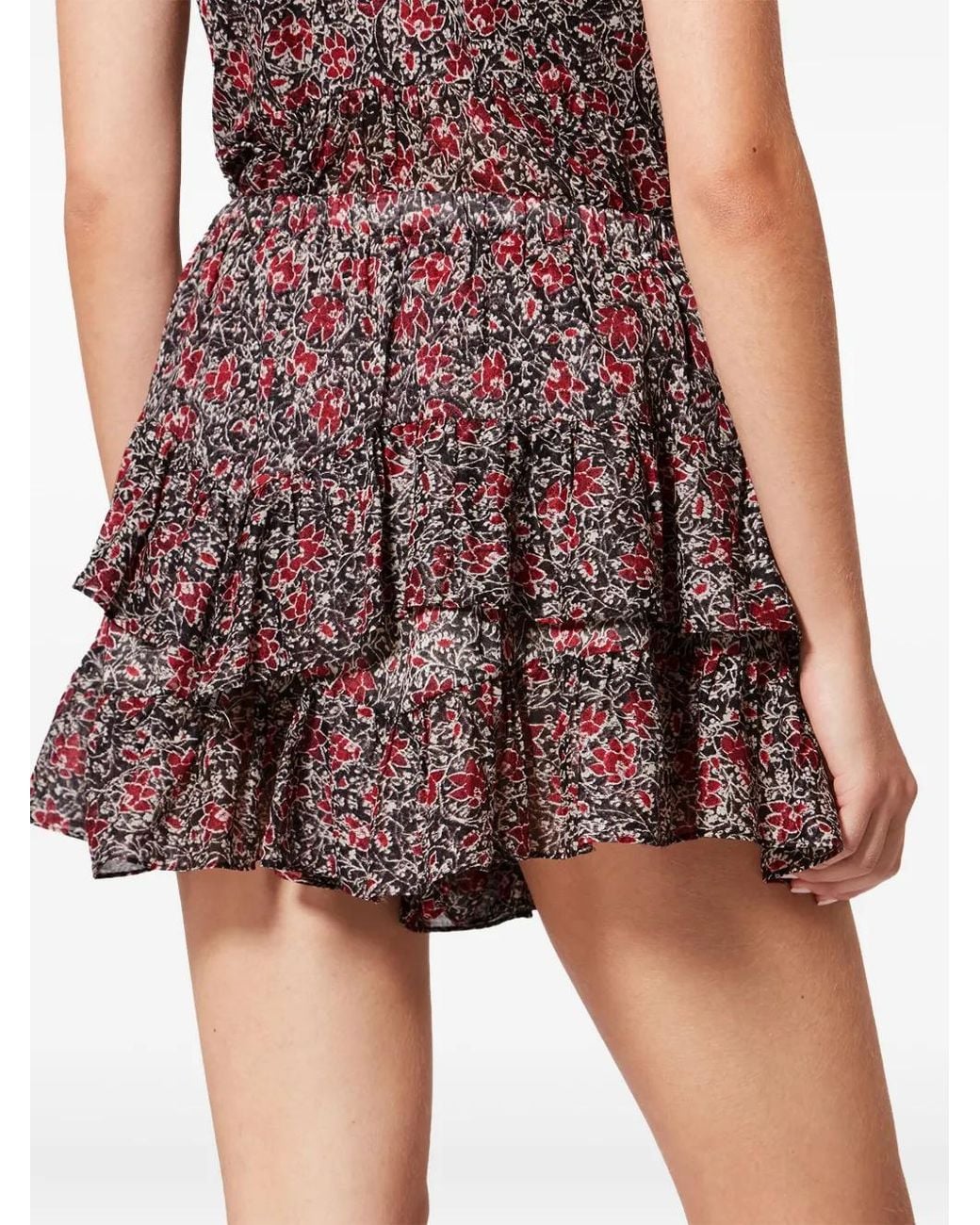 Isabel Marant Jocadia Floral-Print Tiered Shorts