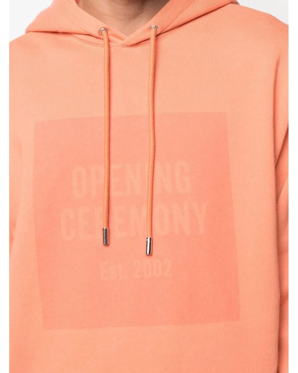 Opening Ceremony Orange Box Logo Print Hoodie for men
