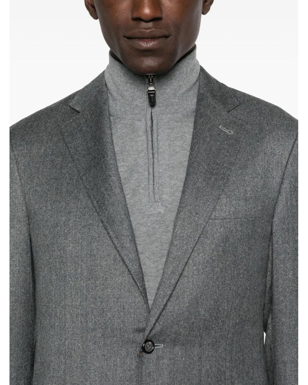 Canali Gray Two-Button Blazer for men