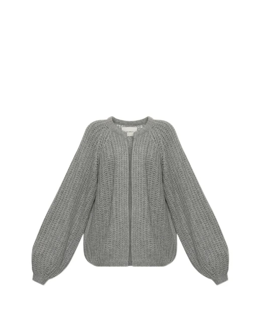 Lisa Yang Gray Thena Chunky-Knit Cardigan