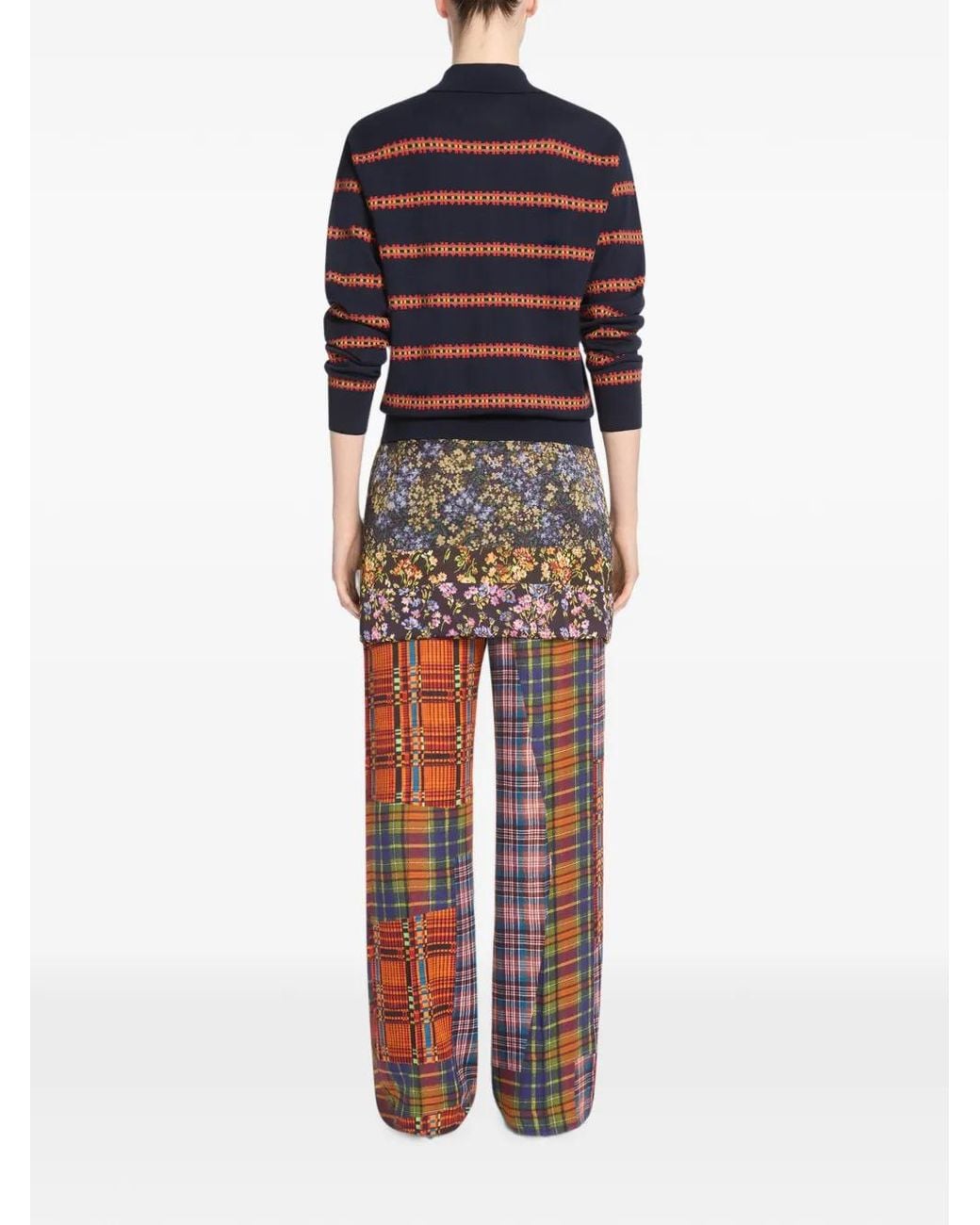 Dries Van Noten Blue Polo À Rayures En Laine