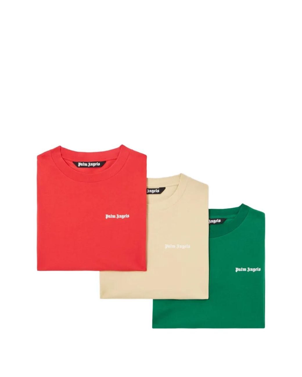 Palm Angels Red Lot De Trois T-Shirts À Logo for men