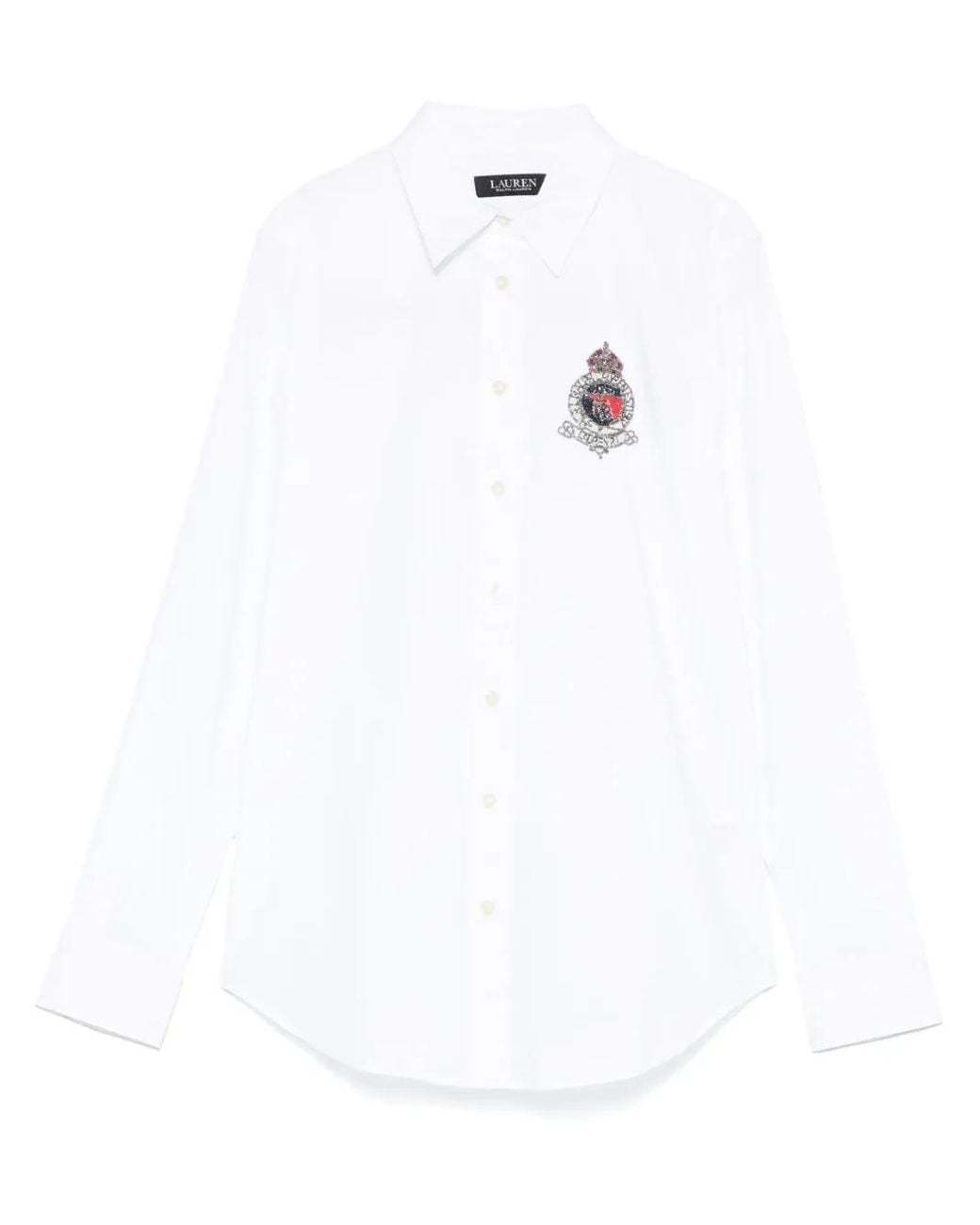 Ralph Lauren White Tailored Long Sleeve Shirt With Classic Collar