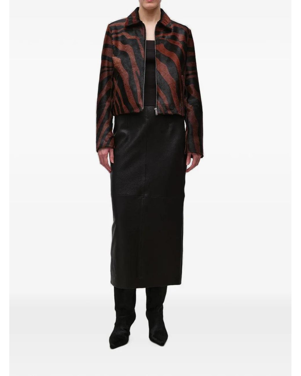Jonathan Simkhai Black Daria Zebra-Print Jacket