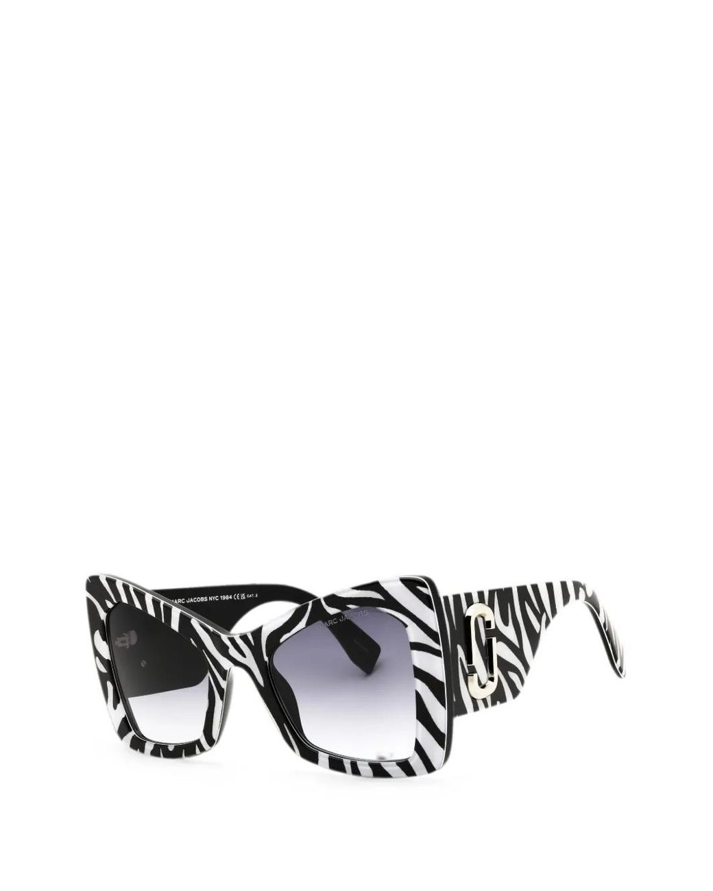 Marc Jacobs White Zebra-Print Cat-Eye Frame Sunglasses
