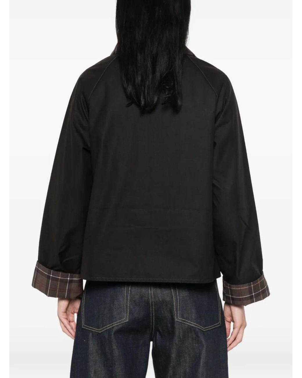 Barbour Black Veste Spey À Col À Carreaux