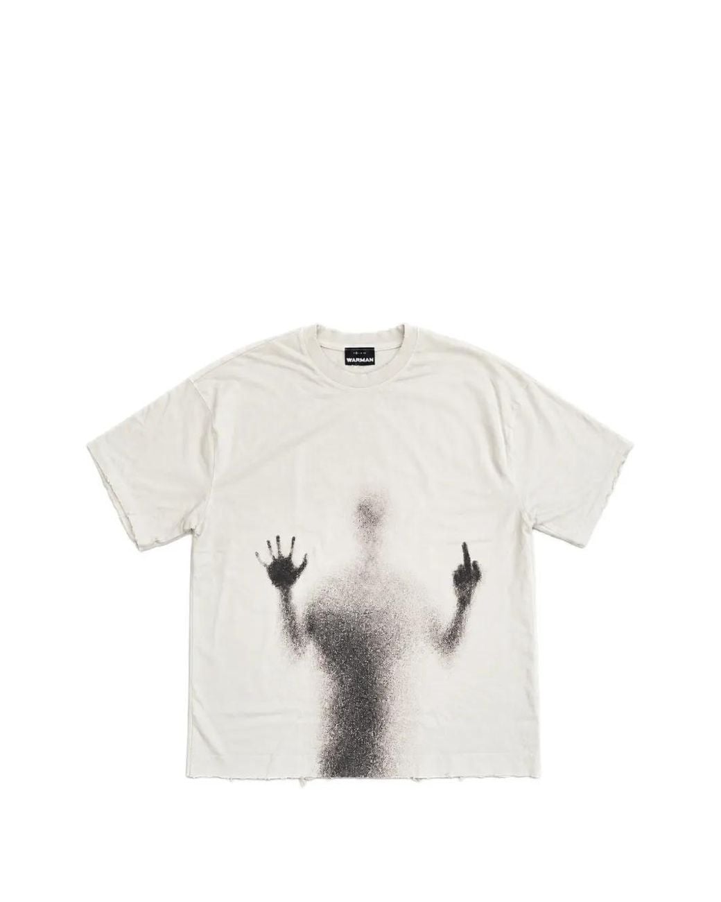 WARMAN White Graphic-Print Distressed T-Shirt for men
