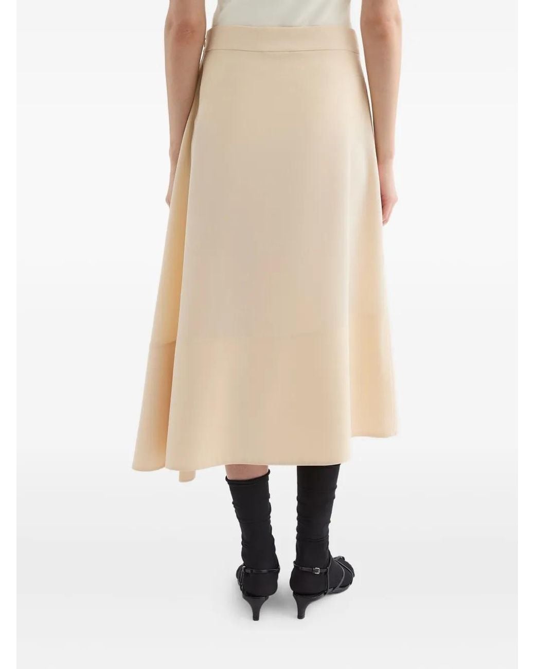 Jil Sander Natural Wool Asymmetric Skirt