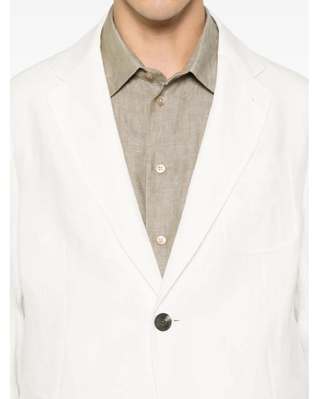 Emporio Armani White Blazer À Simple Boutonnage for men