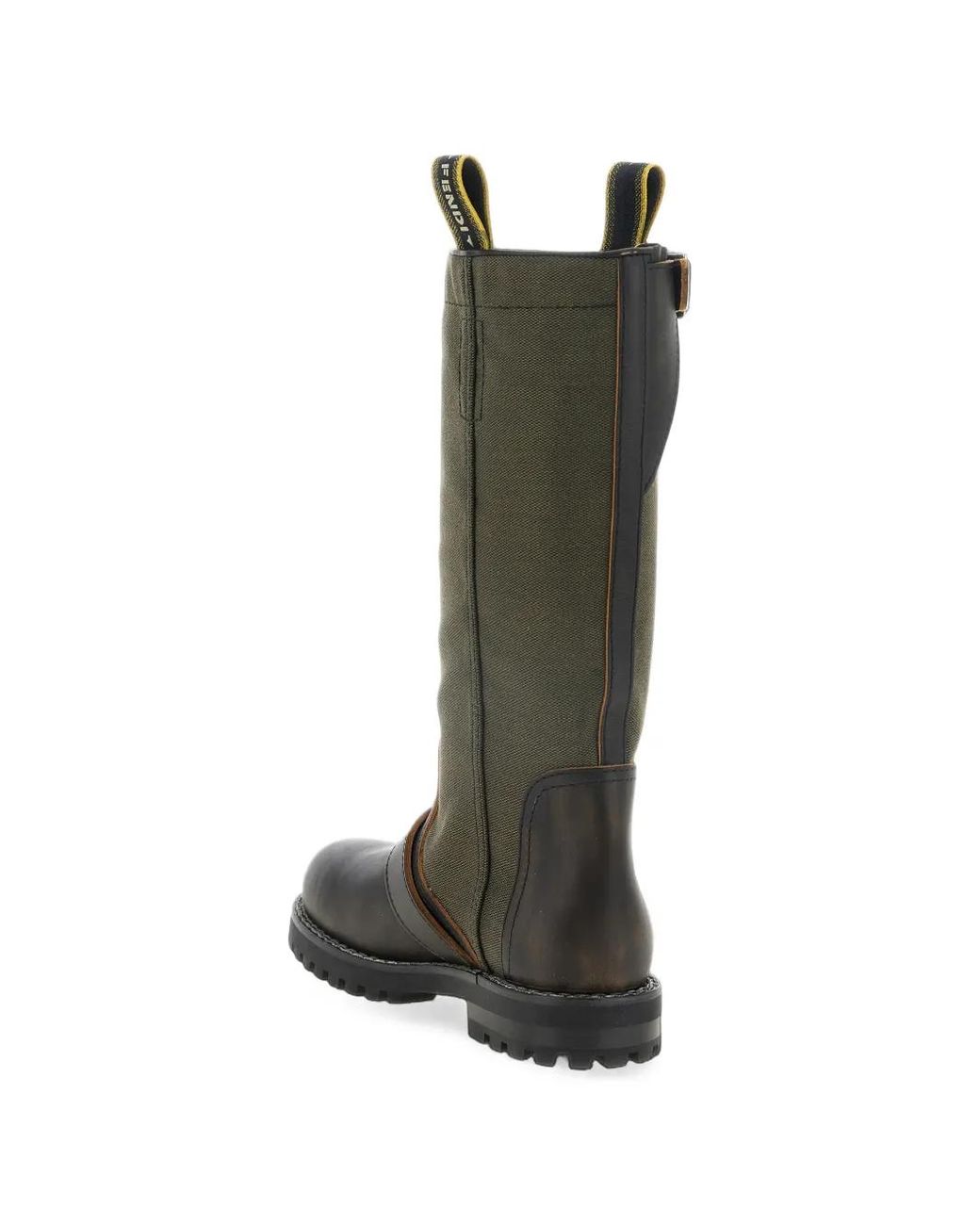 Fendi Green Commando Leather Boots