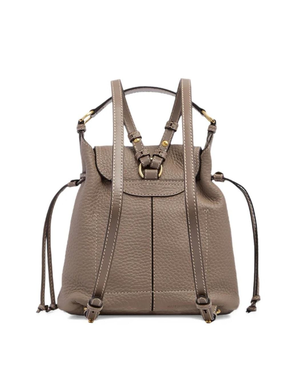 The Bridge Pebbled Leather Backpack in Brown | Lyst
