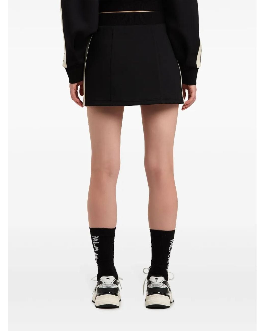 Palm Angels Black Side-Stripe Mini Skirt