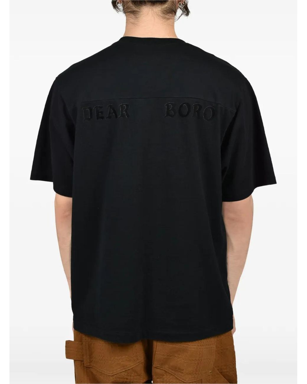 Dear BORO Black Denim Vineyard Short-Sleeve T-Shirt for men
