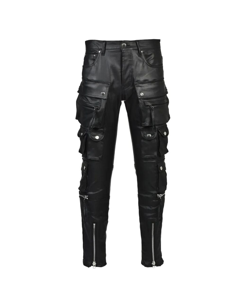 BREATH Black Belt-Loops Trousers for men