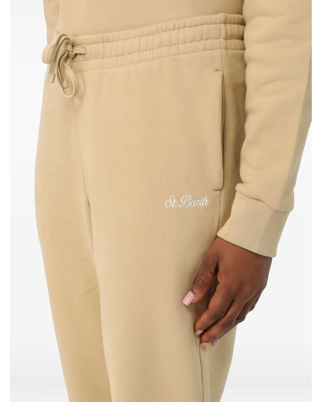 Mc2 Saint Barth Natural Logo-Embroidered Track Pants