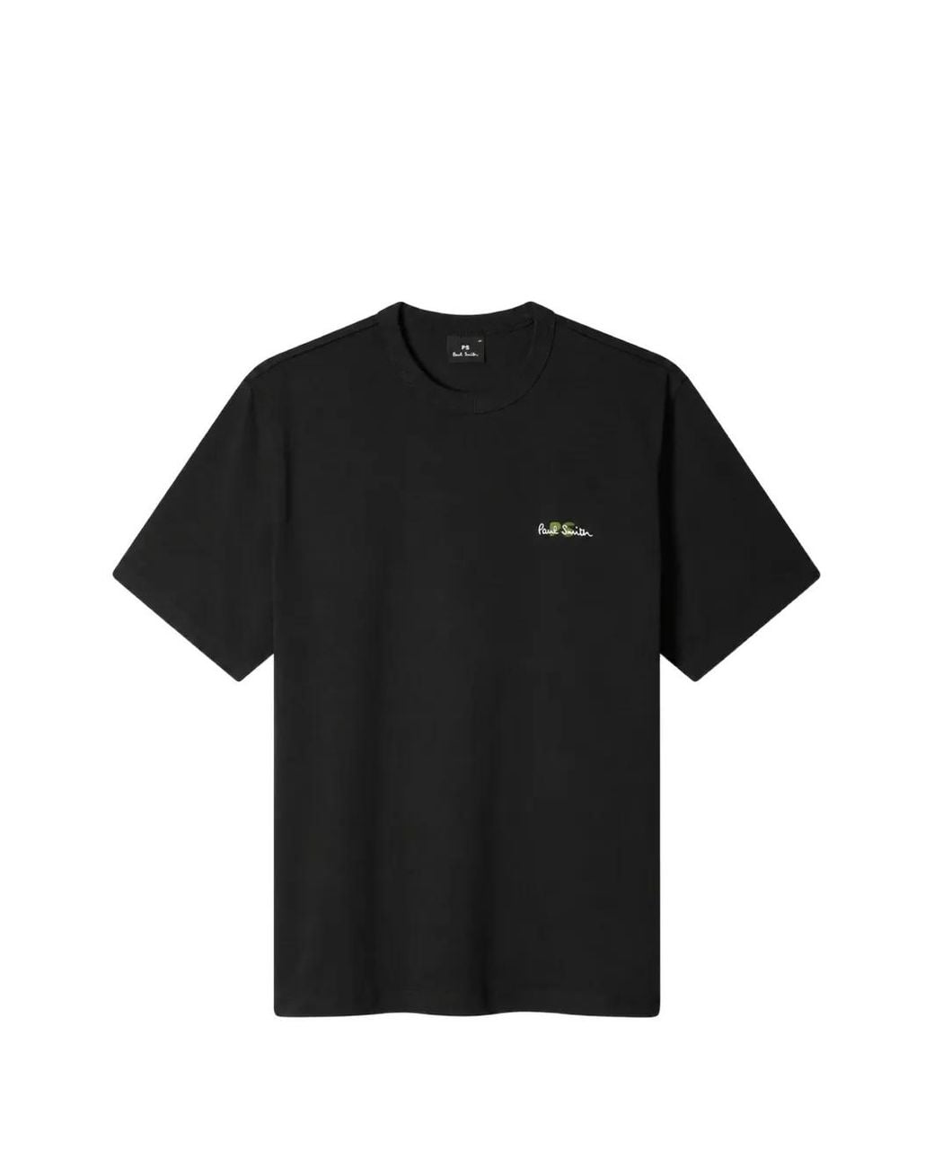 Paul Smith Black Oversized-Fit Embroidered T-Shirt for men