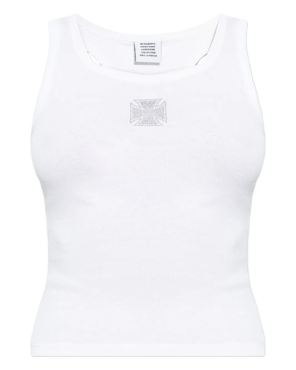 Vetements White Embellished Tank Top