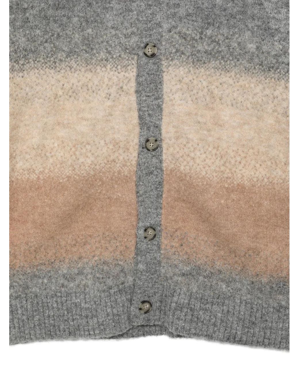 Manuel Ritz Striped Button-Up Cardigan in Natural for Men | Lyst