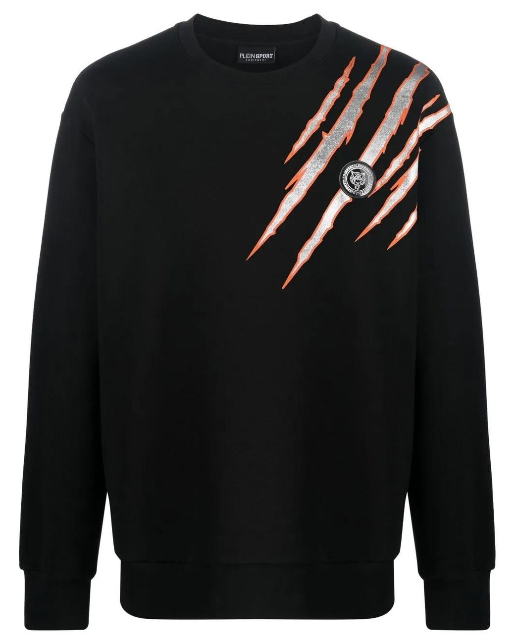 Philipp Plein Black Scratch-Print Crew Neck Sweatshirt for men