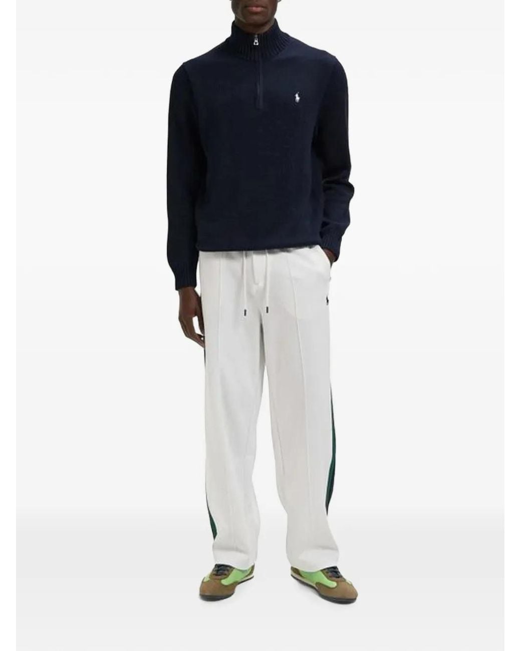Polo Ralph Lauren Blue Logo-Embroidered Side-Stripe Track Pants for men