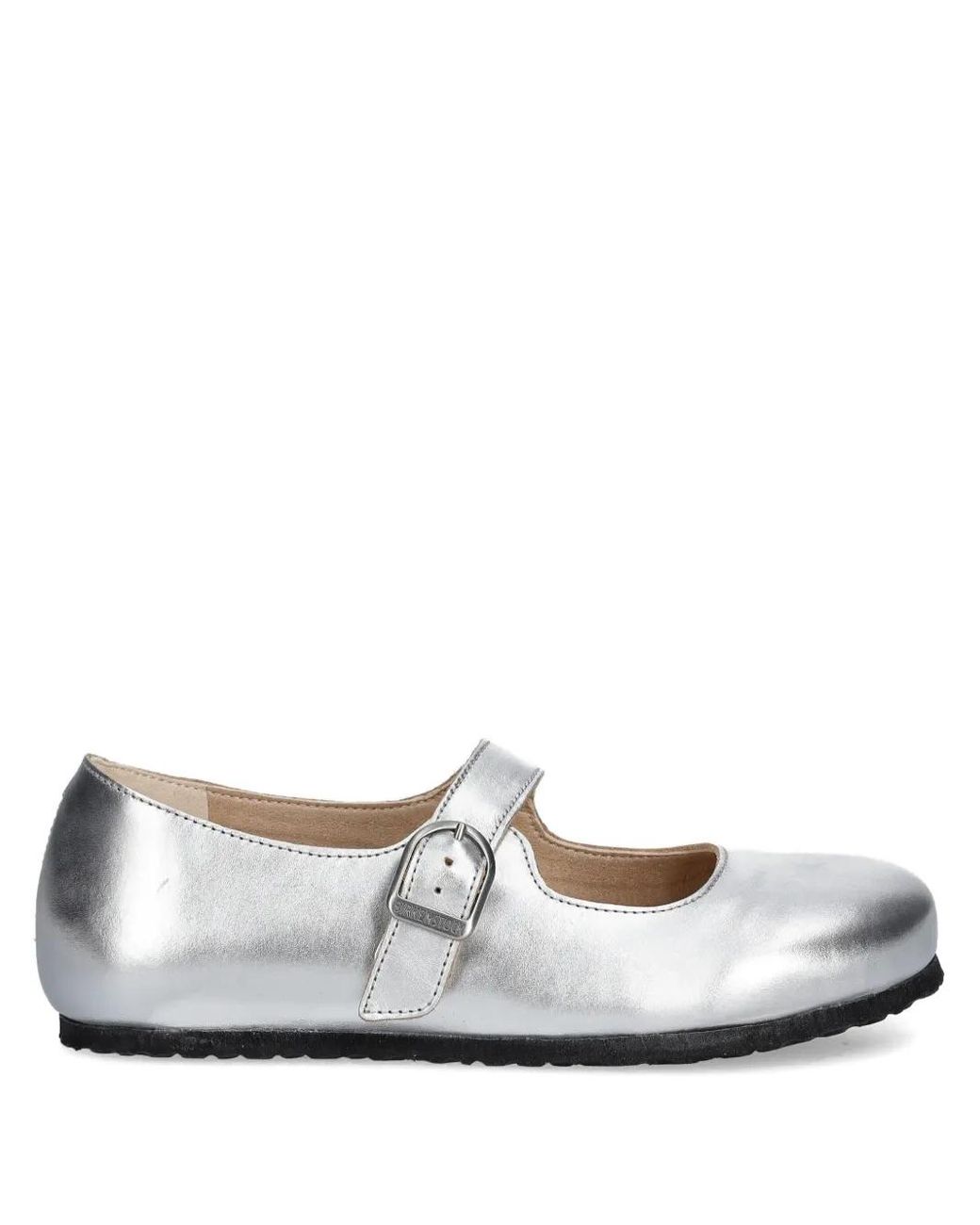 Birkenstock White Buckle-Fastening Ballet Flats